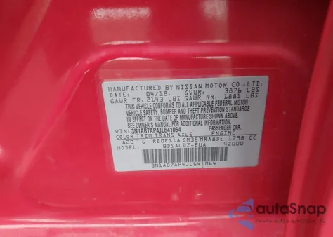 2018 Nissan Sentra Sv z USA, uszkodzony, nr VIN 3N1AB7AP4JL641064